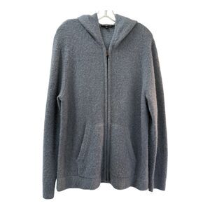 James Perse Mens 100% Cashmere Zip-Up Sweater Hoodie Heather Gray Size 3 Large